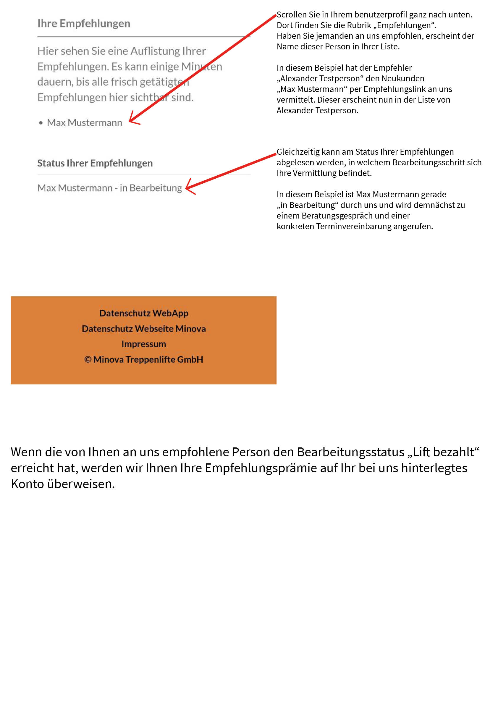 Status der Empfehlungen d